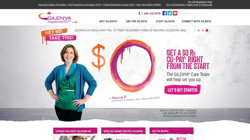 Gilenya website — Cut Relapses in Half hero