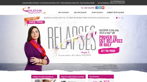 Gilenya website homepage hero variations
