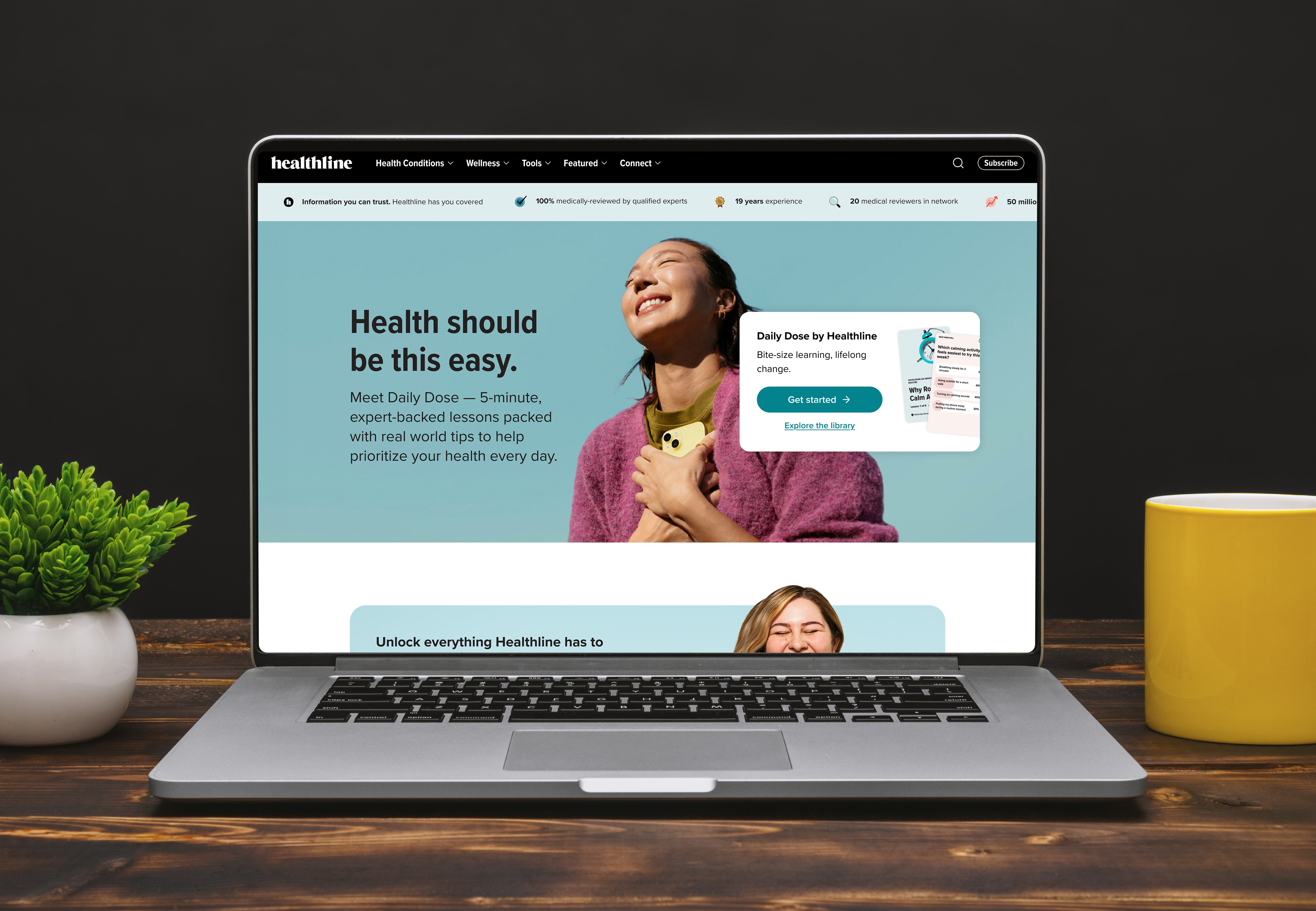 Healthline Daily Dose on laptop