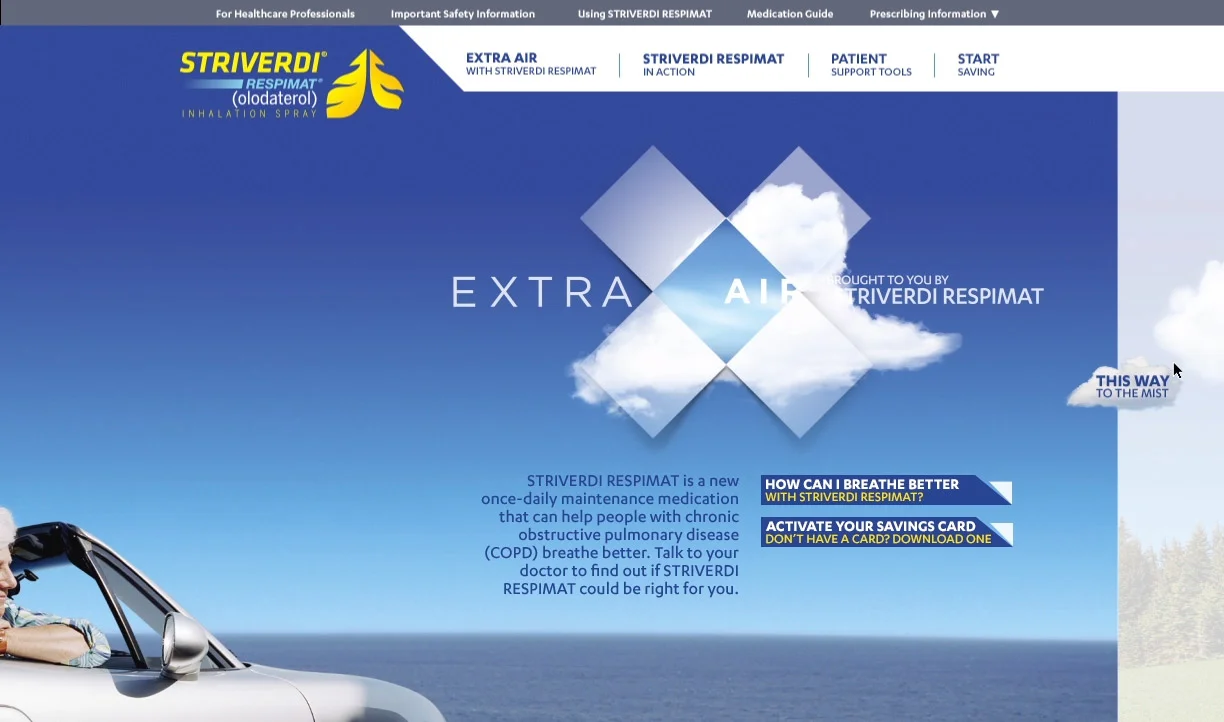 Striverdi homepage with breathing and savings CTAs