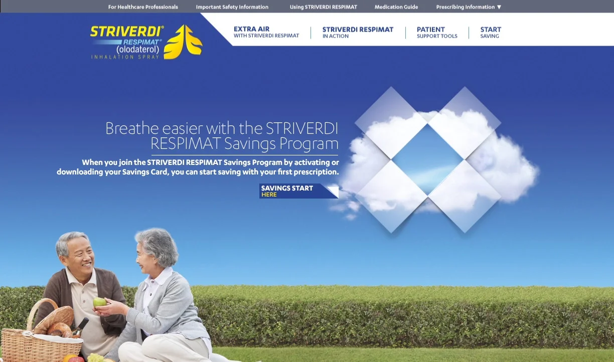 Striverdi Respimat in Action page — camping scene