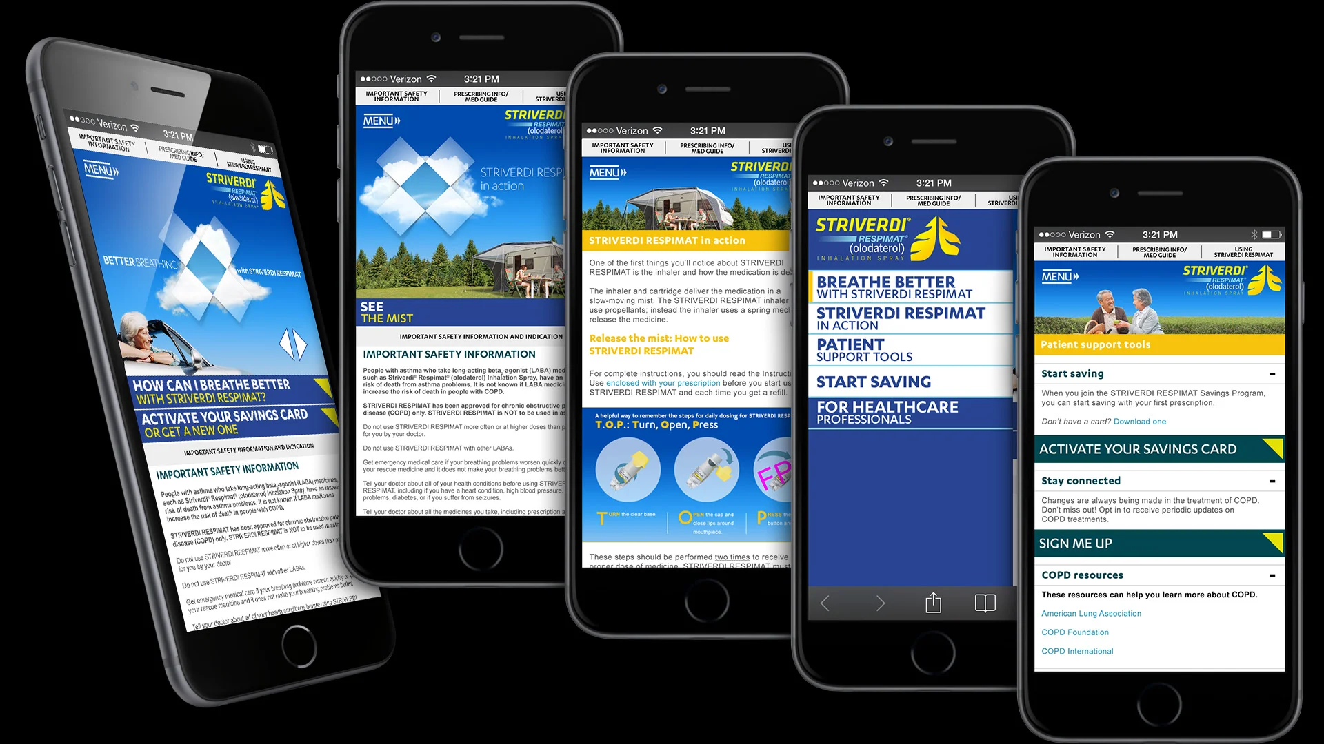 Striverdi mobile site pages