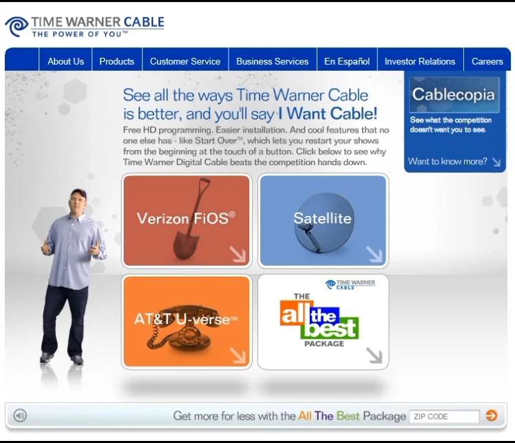 Time Warner Cable comparison tool — Verizon FiOS, Satellite, AT&T U-verse, All the Best